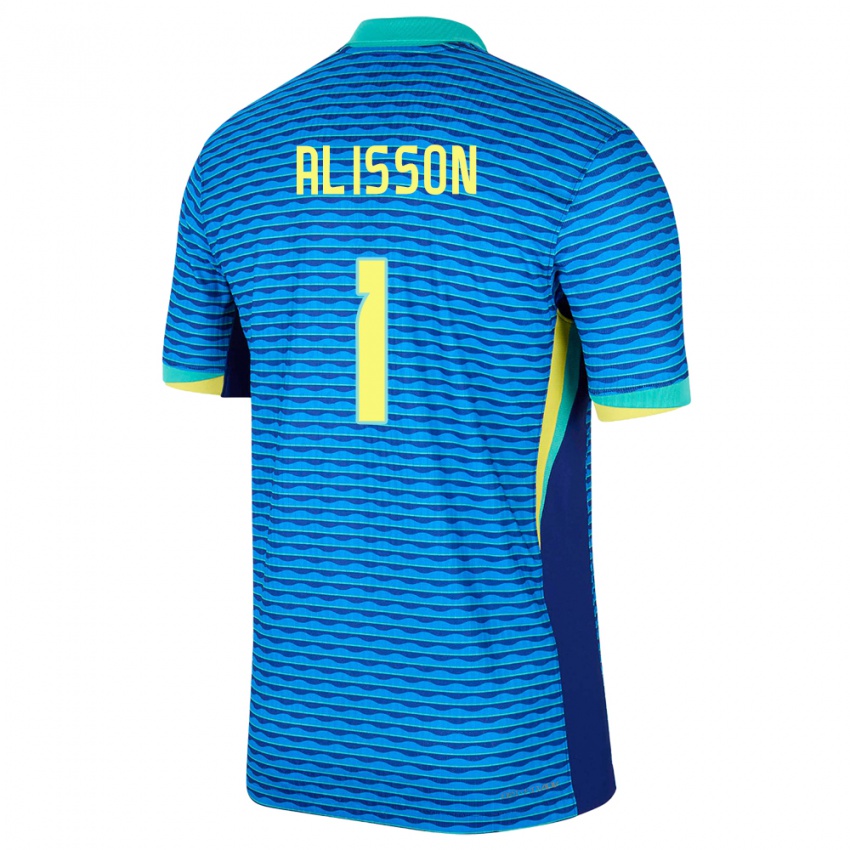 Damen Brasilien Alisson #1 Blau Auswärtstrikot Trikot 24-26 T-Shirt Schweiz