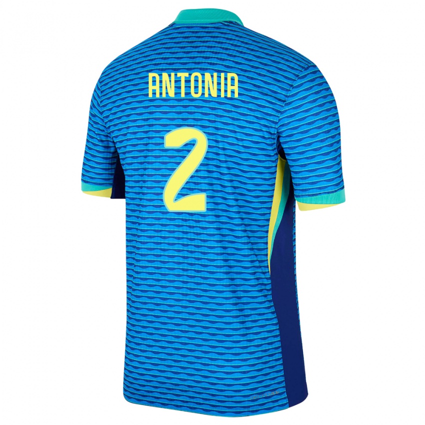 Damen Brasilien Antonia #2 Blau Auswärtstrikot Trikot 24-26 T-Shirt Schweiz