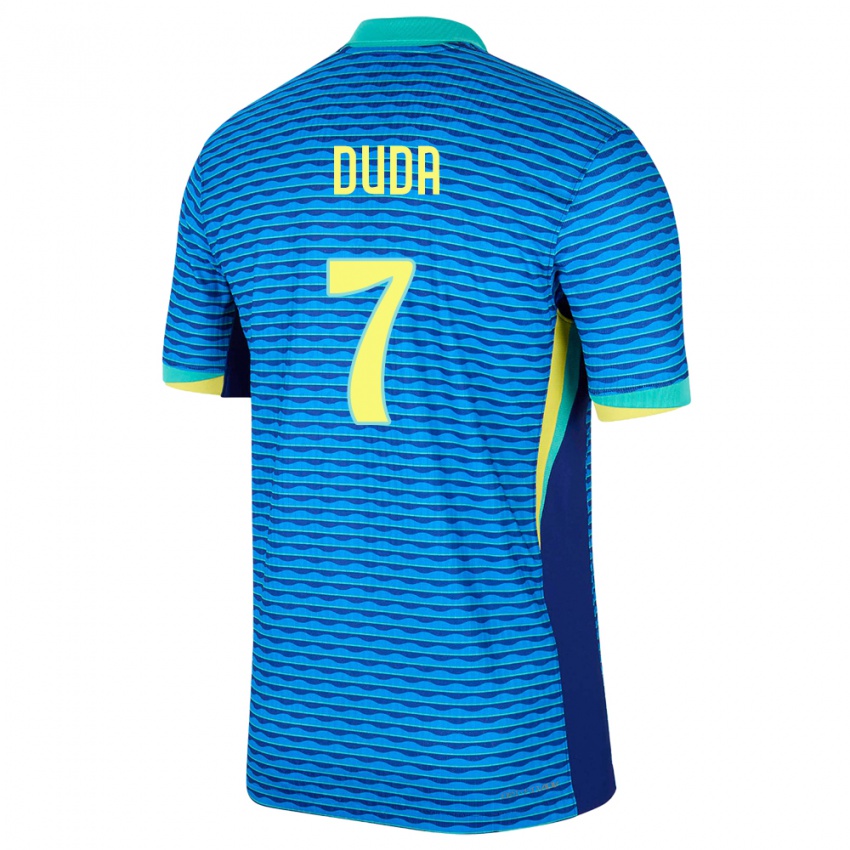 Damen Brasilien Duda Francelino #7 Blau Auswärtstrikot Trikot 24-26 T-Shirt Schweiz