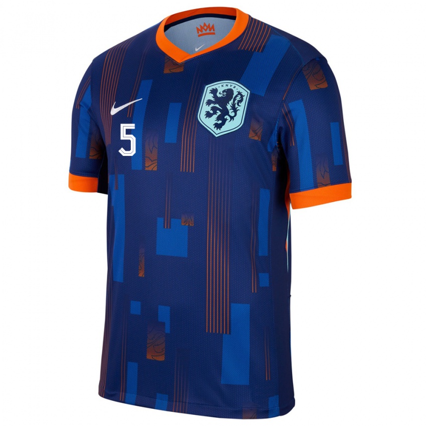 Damen Niederlande Nathan Ake #5 Blau Auswärtstrikot Trikot 24-26 T-Shirt Schweiz