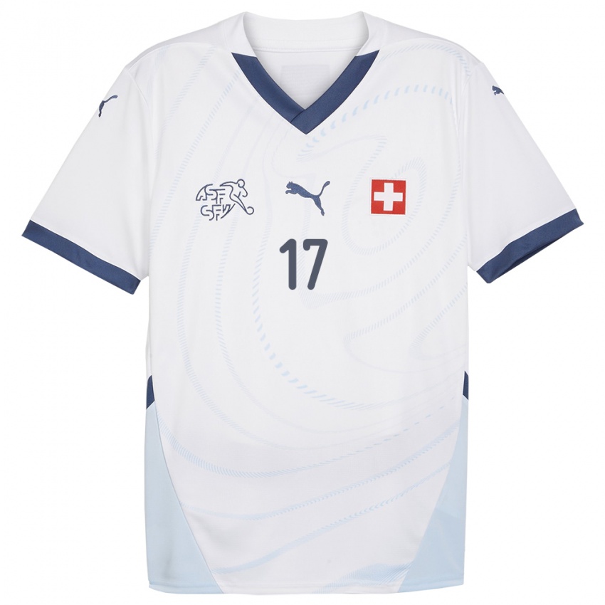 Femme Maillot Suisse Joel Ribeiro #17 Blanc Tenues Extérieur 24-26 T-Shirt Suisse