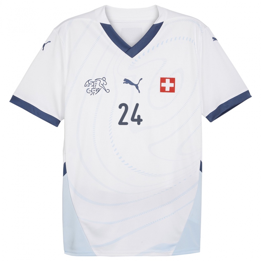 Femme Maillot Suisse Becir Omeragic #24 Blanc Tenues Extérieur 24-26 T-Shirt Suisse