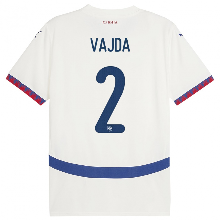 Damen Serbien Orsoja Vajda #2 Weiß Auswärtstrikot Trikot 24-26 T-Shirt Schweiz