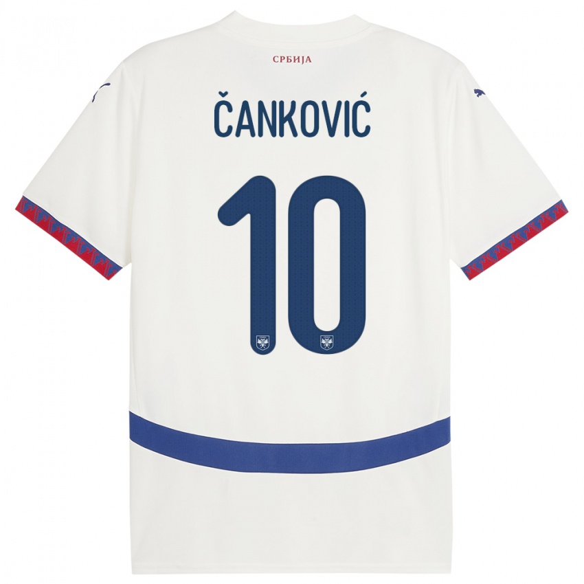 Damen Serbien Jelena Cankovic #10 Weiß Auswärtstrikot Trikot 24-26 T-Shirt Schweiz