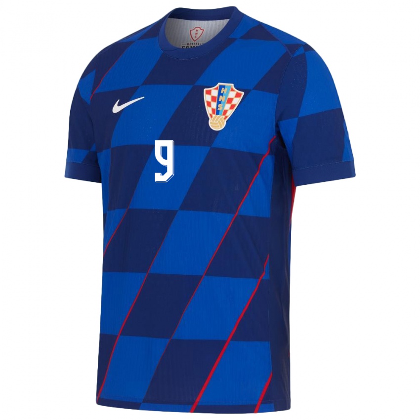 Damen Kroatien Niko Gajzler #9 Blau Auswärtstrikot Trikot 24-26 T-Shirt Schweiz