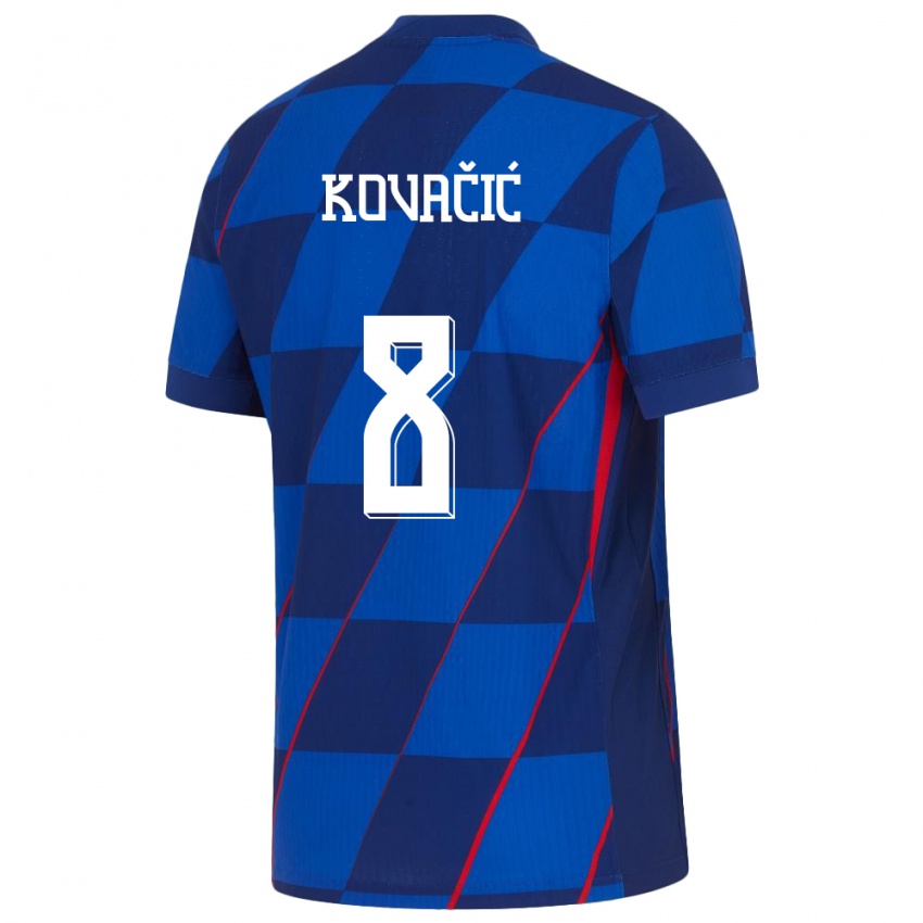 Damen Kroatien Mateo Kovacic #8 Blau Auswärtstrikot Trikot 24-26 T-Shirt Schweiz
