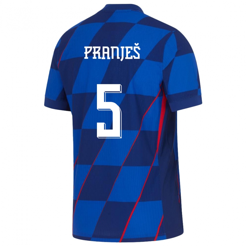 Damen Kroatien Katarina Pranjes #5 Blau Auswärtstrikot Trikot 24-26 T-Shirt Schweiz