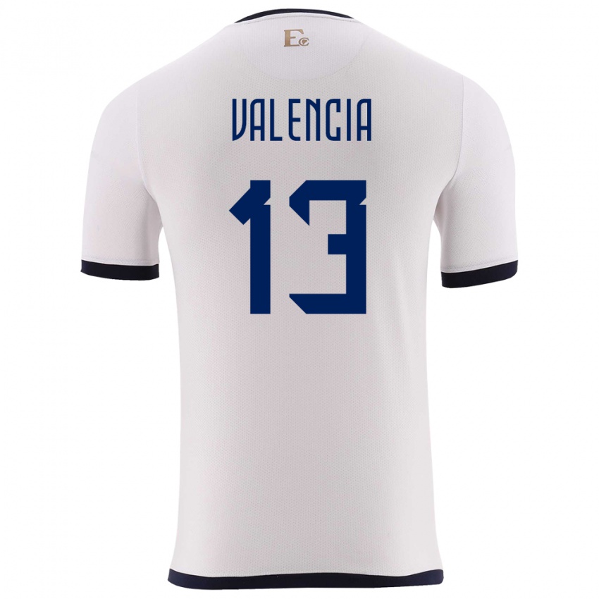 Damen Ecuador Enner Valencia #13 Weiß Auswärtstrikot Trikot 24-26 T-Shirt Schweiz