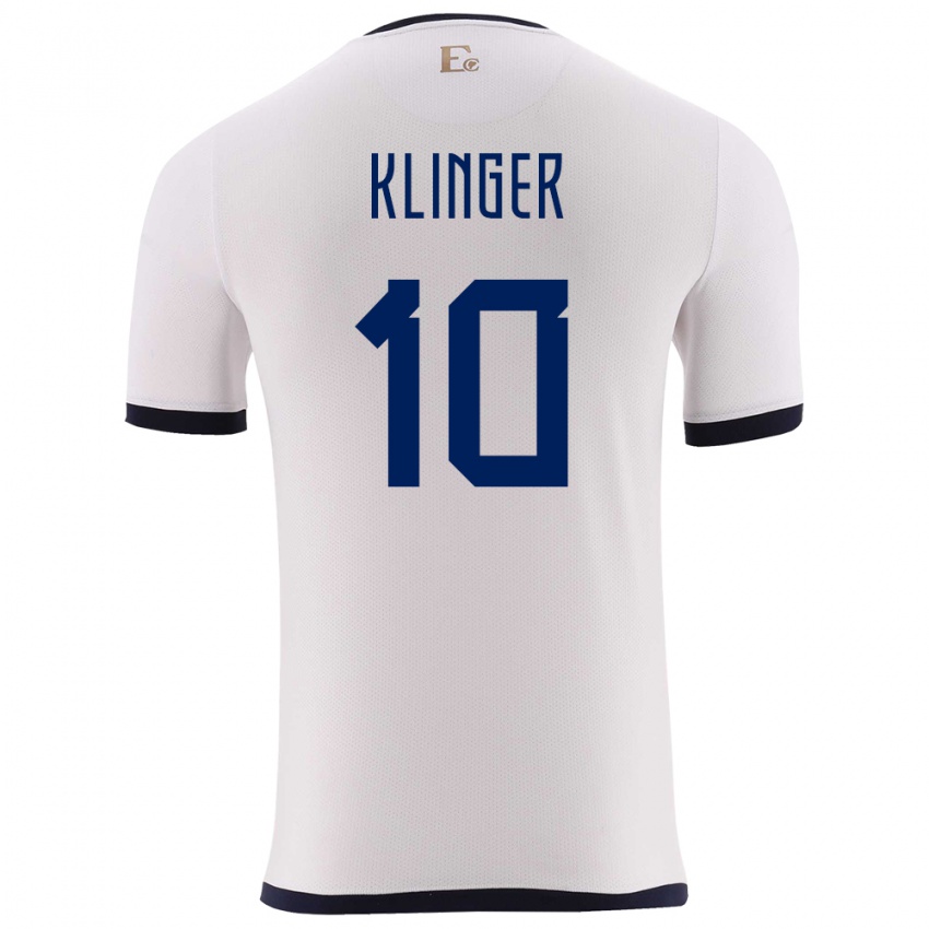 Damen Ecuador Jose Klinger #10 Weiß Auswärtstrikot Trikot 24-26 T-Shirt Schweiz
