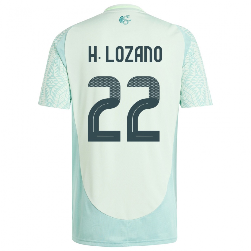 Damen Mexiko Hirving Lozano #22 Leinengrün Auswärtstrikot Trikot 24-26 T-Shirt Schweiz