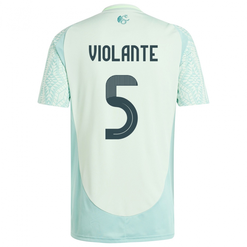 Damen Mexiko Isaias Violante #5 Leinengrün Auswärtstrikot Trikot 24-26 T-Shirt Schweiz