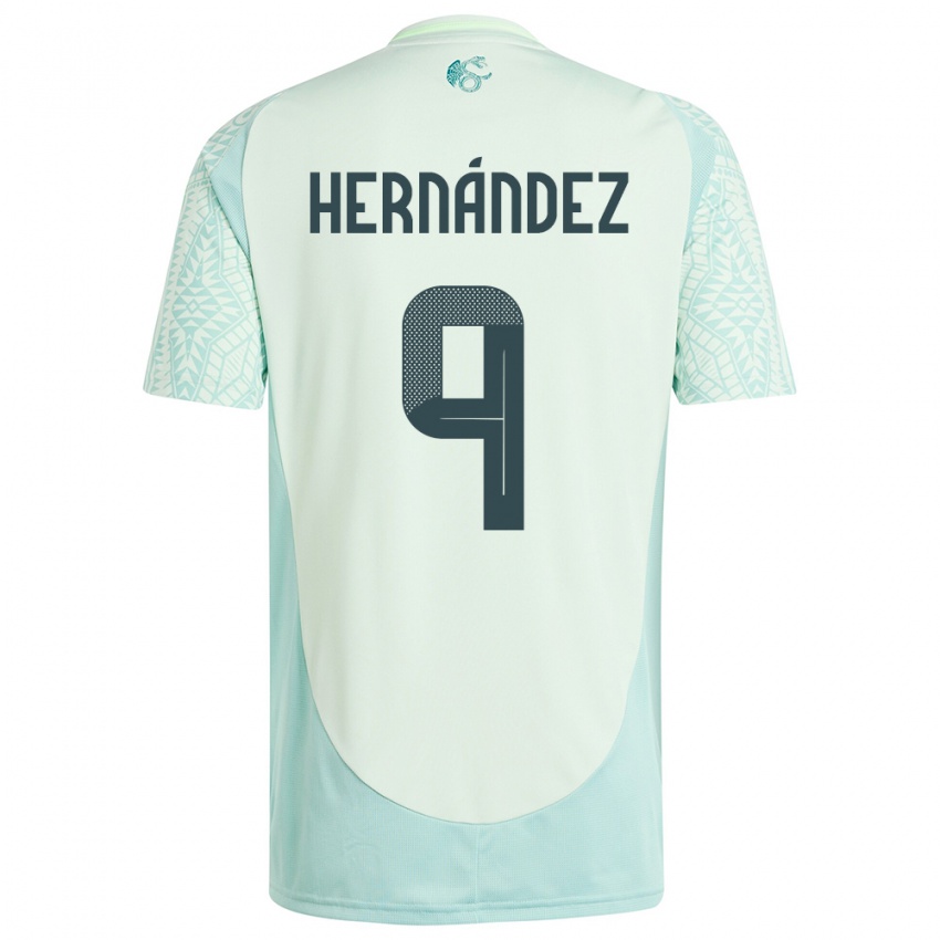 Damen Mexiko Jesus Hernandez #9 Leinengrün Auswärtstrikot Trikot 24-26 T-Shirt Schweiz