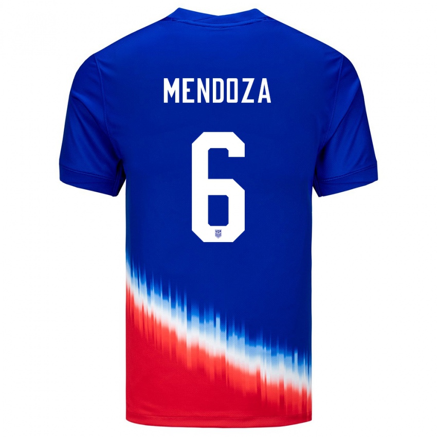 Damen Vereinigte Staaten Edwyn Mendoza #6 Blau Auswärtstrikot Trikot 24-26 T-Shirt Schweiz