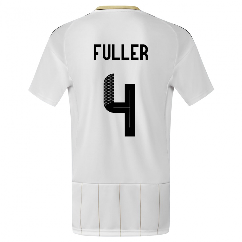 Femme Maillot Costa Rica Keysher Fuller #4 Blanc Tenues Extérieur 24-26 T-Shirt Suisse