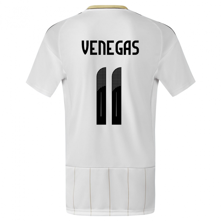 Damen Costa Rica Johan Venegas #11 Weiß Auswärtstrikot Trikot 24-26 T-Shirt Schweiz