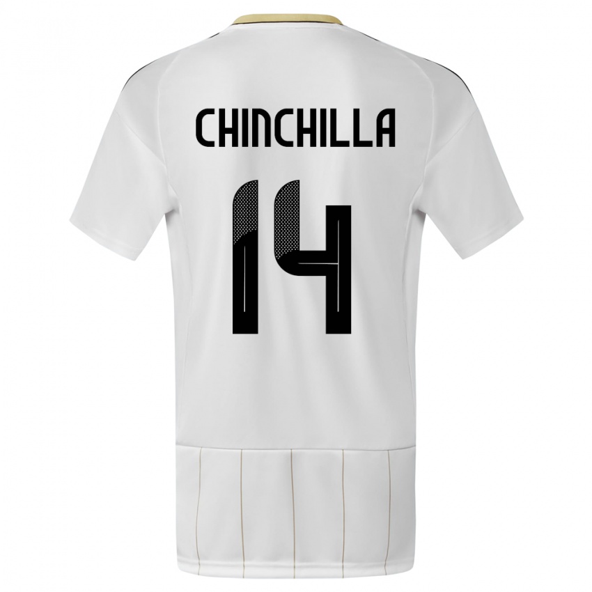 Femme Maillot Costa Rica Priscila Chinchilla #14 Blanc Tenues Extérieur 24-26 T-Shirt Suisse