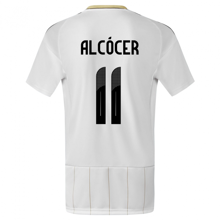 Damen Costa Rica Josimar Alcocer #11 Weiß Auswärtstrikot Trikot 24-26 T-Shirt Schweiz