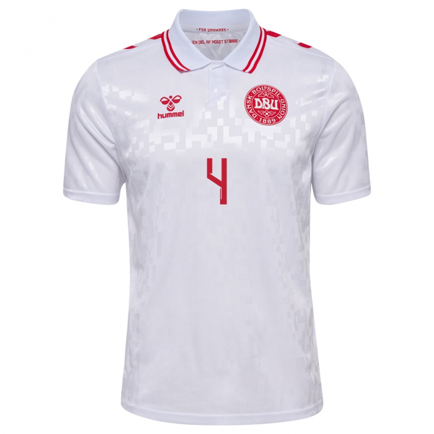 Damen Dänemark Lucas Hey #4 Weiß Auswärtstrikot Trikot 24-26 T-Shirt Schweiz