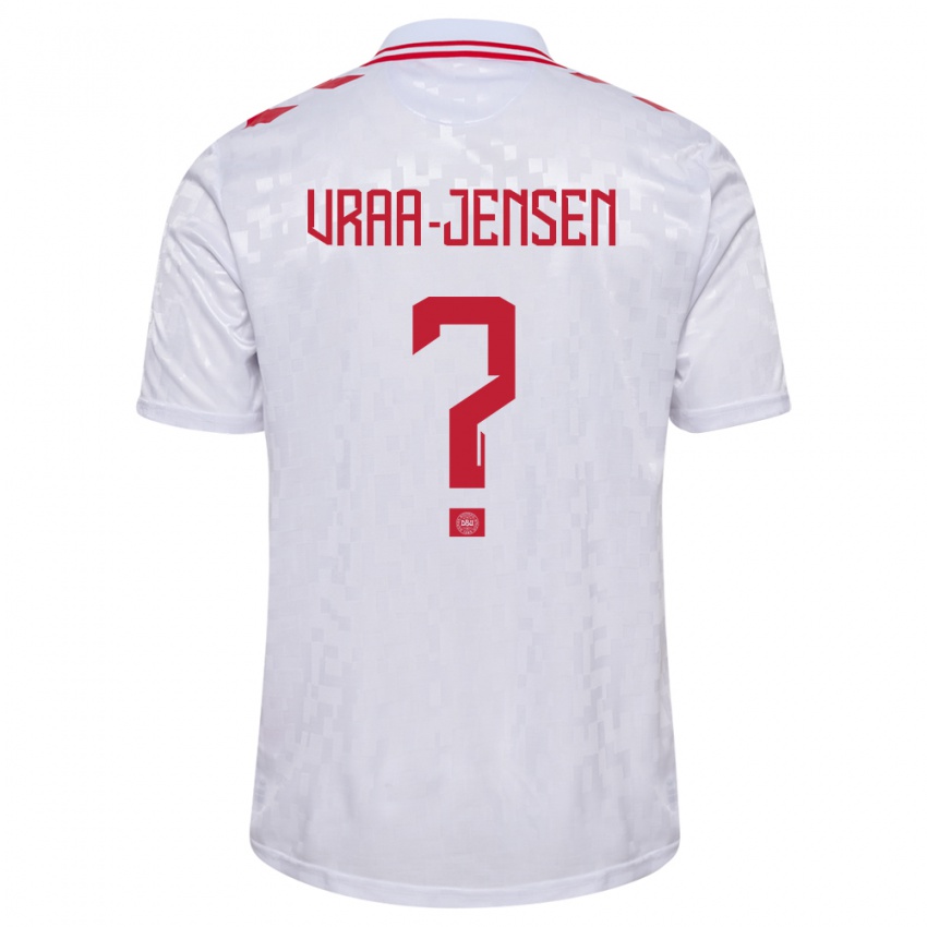 Damen Dänemark Ludwig Vraa-Jensen #0 Weiß Auswärtstrikot Trikot 24-26 T-Shirt Schweiz