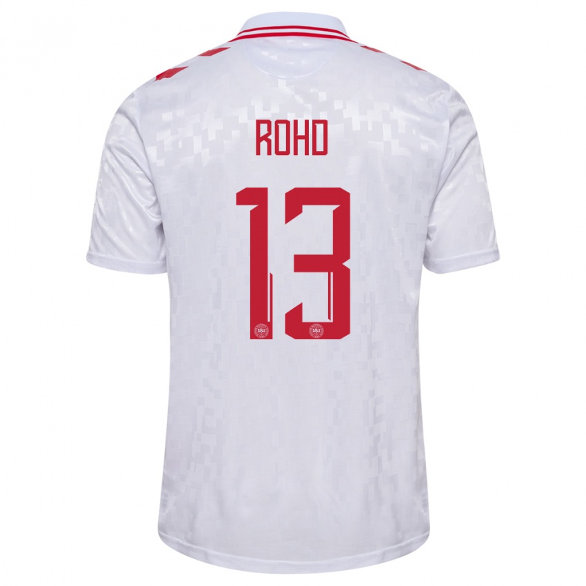 Damen Dänemark Emil Rohd #13 Weiß Auswärtstrikot Trikot 24-26 T-Shirt Schweiz