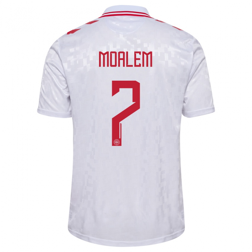 Damen Dänemark Jonathan Moalem #7 Weiß Auswärtstrikot Trikot 24-26 T-Shirt Schweiz