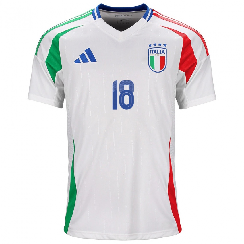 Damen Italien Nicolò Barella #18 Weiß Auswärtstrikot Trikot 24-26 T-Shirt Schweiz