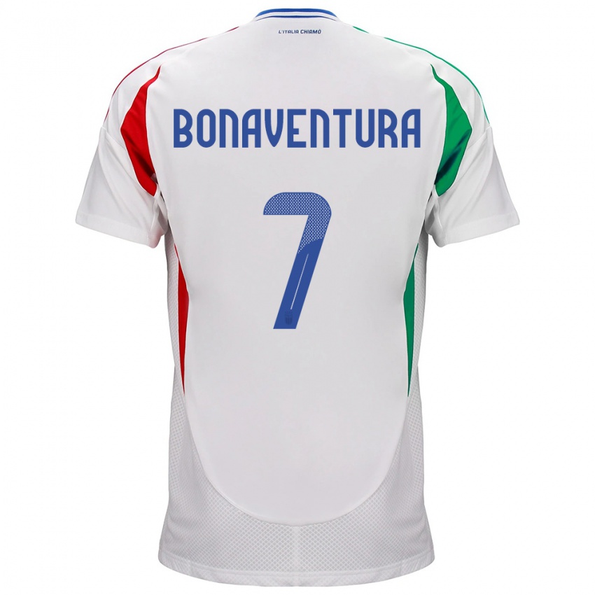 Damen Italien Giacomo Bonaventura #7 Weiß Auswärtstrikot Trikot 24-26 T-Shirt Schweiz