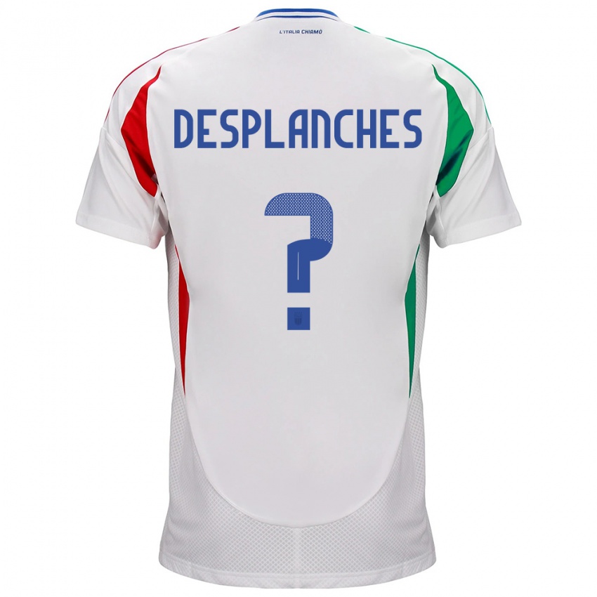 Damen Italien Sebastiano Desplanches #0 Weiß Auswärtstrikot Trikot 24-26 T-Shirt Schweiz