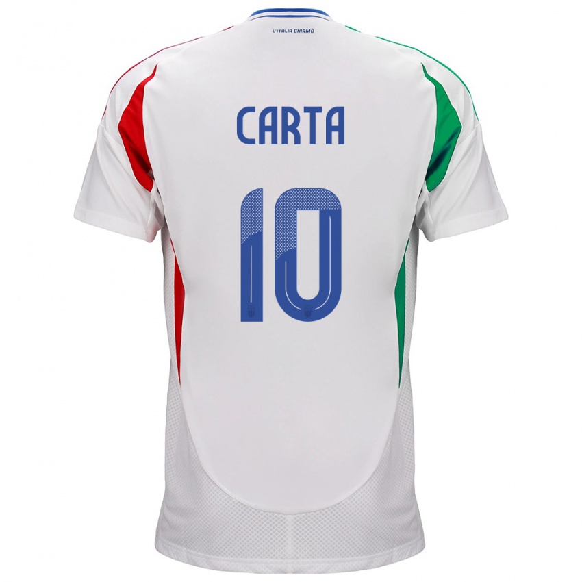 Damen Italien Antonella Carta #10 Weiß Auswärtstrikot Trikot 24-26 T-Shirt Schweiz