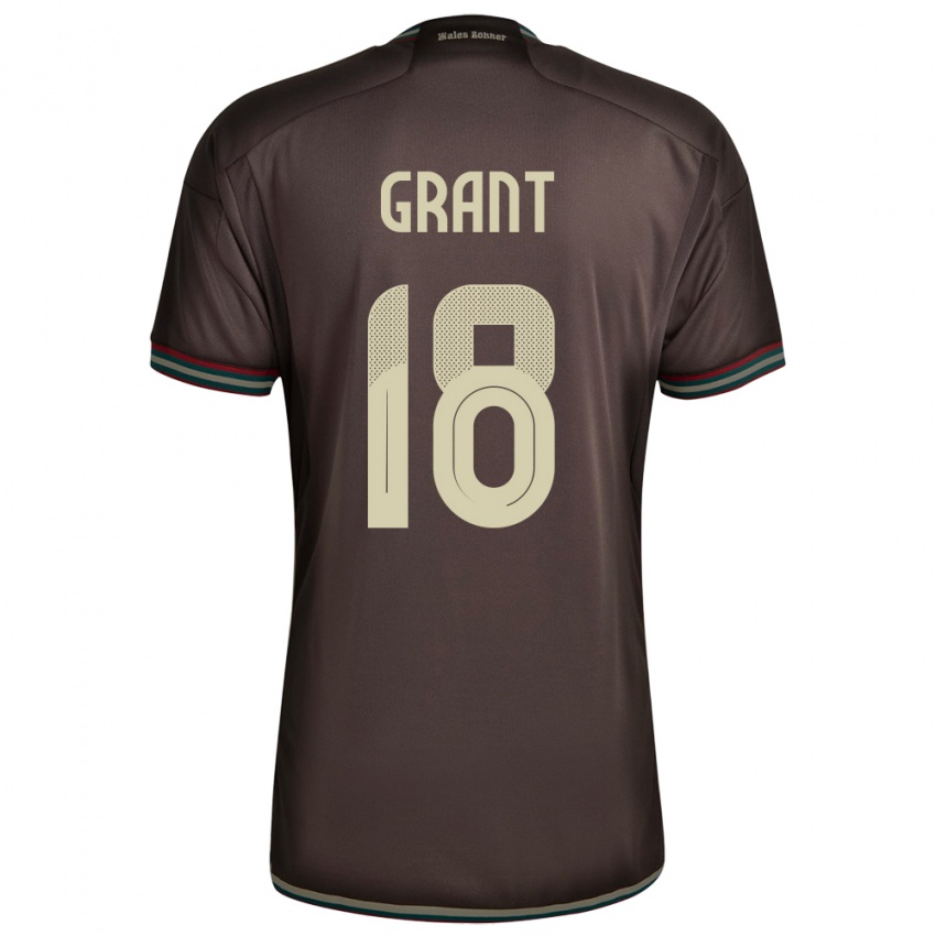 Damen Jamaika George Grant #18 Nachtbraun Auswärtstrikot Trikot 24-26 T-Shirt Schweiz