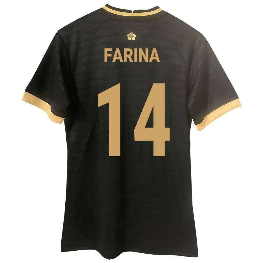 Damen Panama Edgardo Fariña #14 Schwarz Auswärtstrikot Trikot 24-26 T-Shirt Schweiz