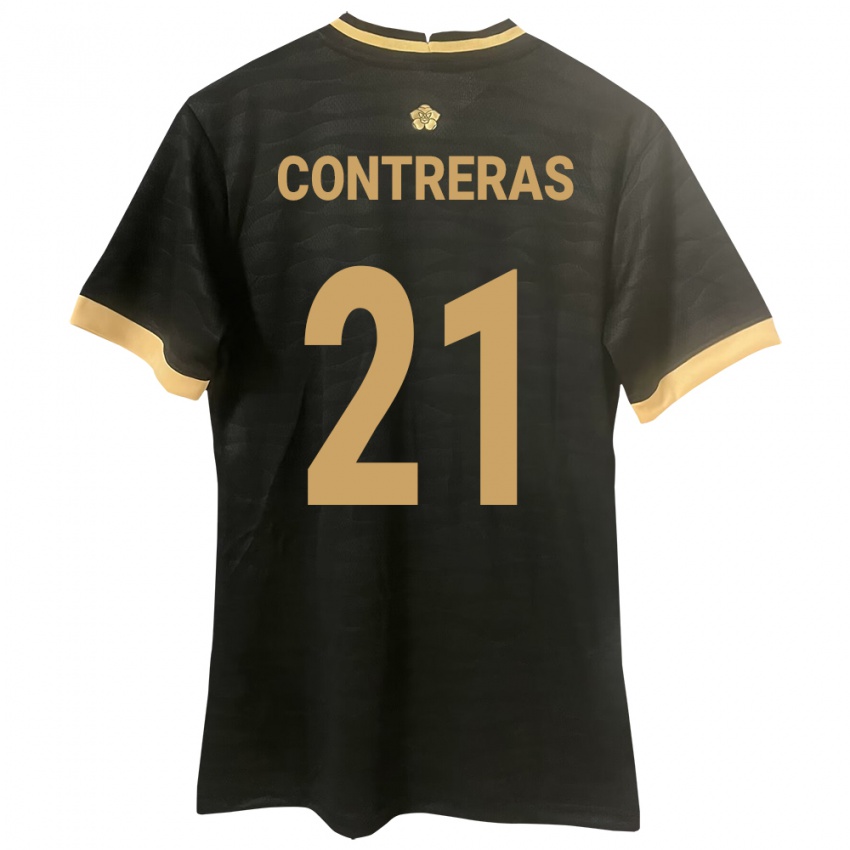 Damen Panama Davis Contreras #21 Schwarz Auswärtstrikot Trikot 24-26 T-Shirt Schweiz