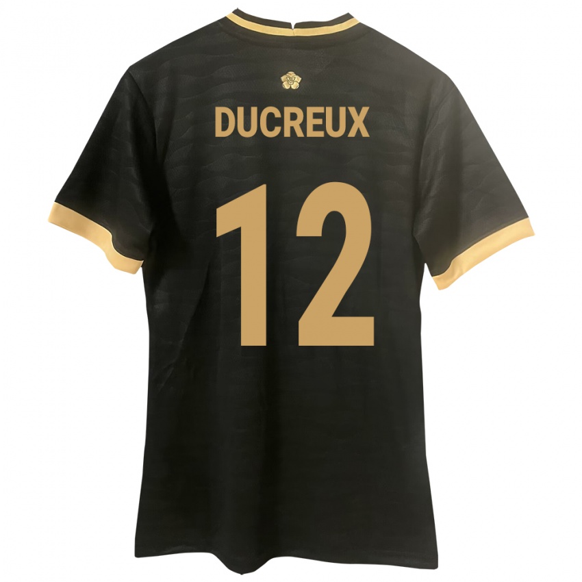 Damen Panama Nadia Ducreux #12 Schwarz Auswärtstrikot Trikot 24-26 T-Shirt Schweiz