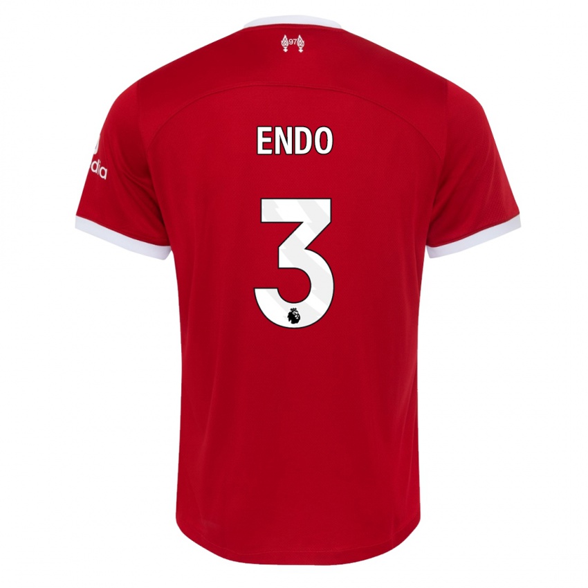 Enfant Maillot Wataru Endo #3 Rouge Tenues Domicile 2023/24 T-Shirt Suisse