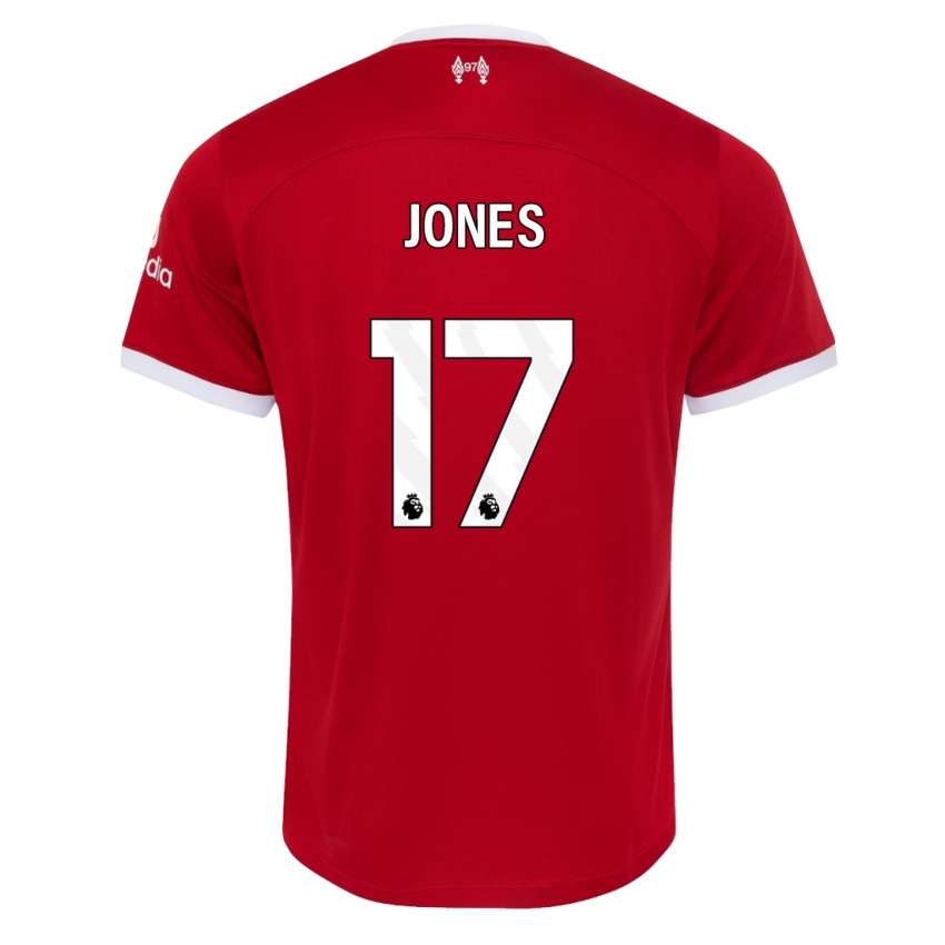 Enfant Maillot Curtis Jones #17 Rouge Tenues Domicile 2023/24 T-Shirt Suisse