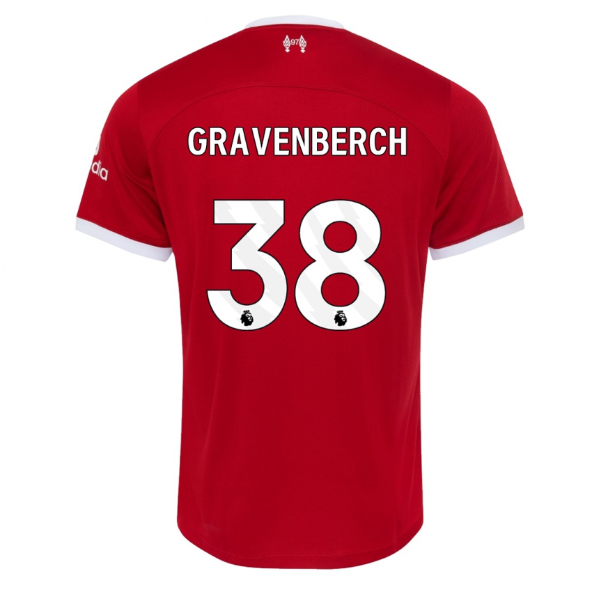 Enfant Maillot Ryan Gravenberch #38 Rouge Tenues Domicile 2023/24 T-Shirt Suisse