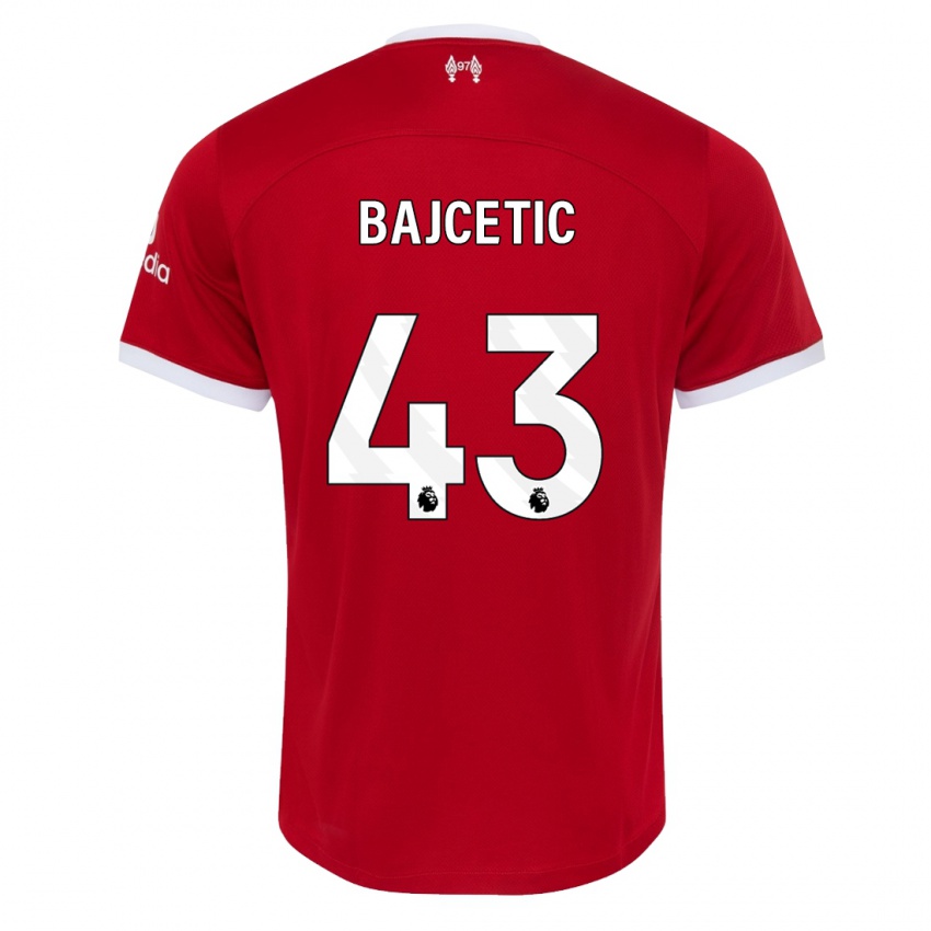 Enfant Maillot Stefan Bajcetic #43 Rouge Tenues Domicile 2023/24 T-Shirt Suisse