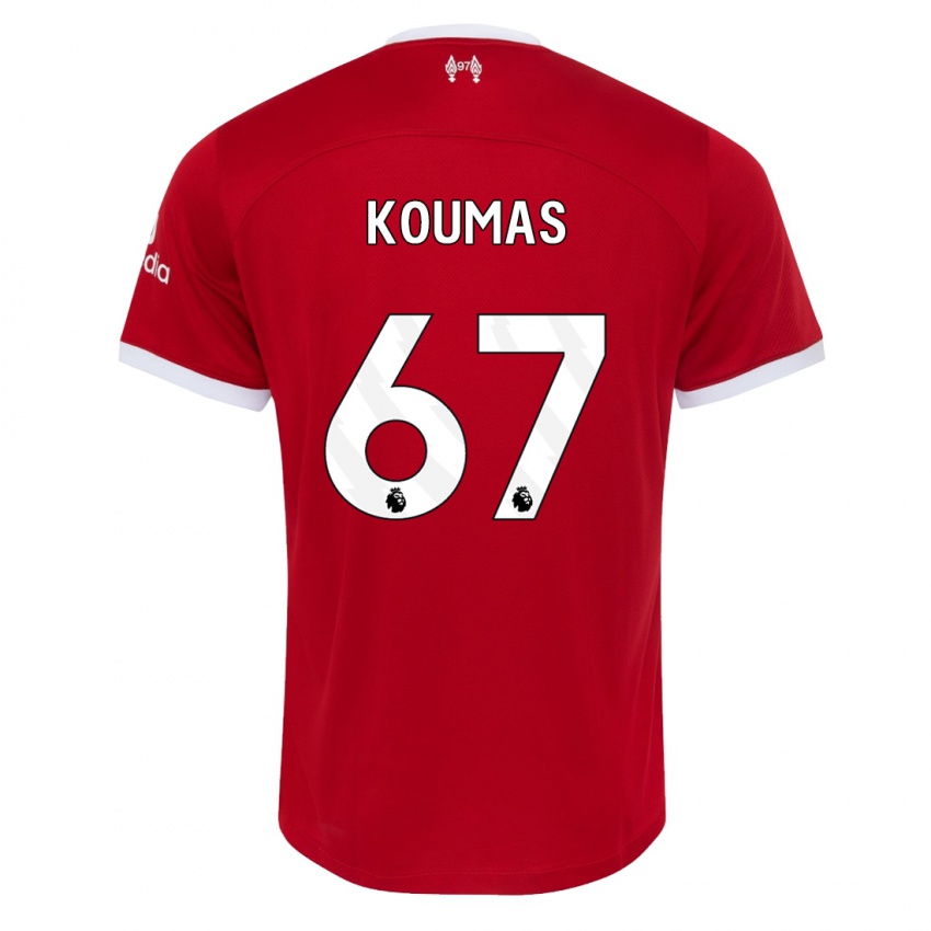 Enfant Maillot Lewis Koumas #67 Rouge Tenues Domicile 2023/24 T-Shirt Suisse