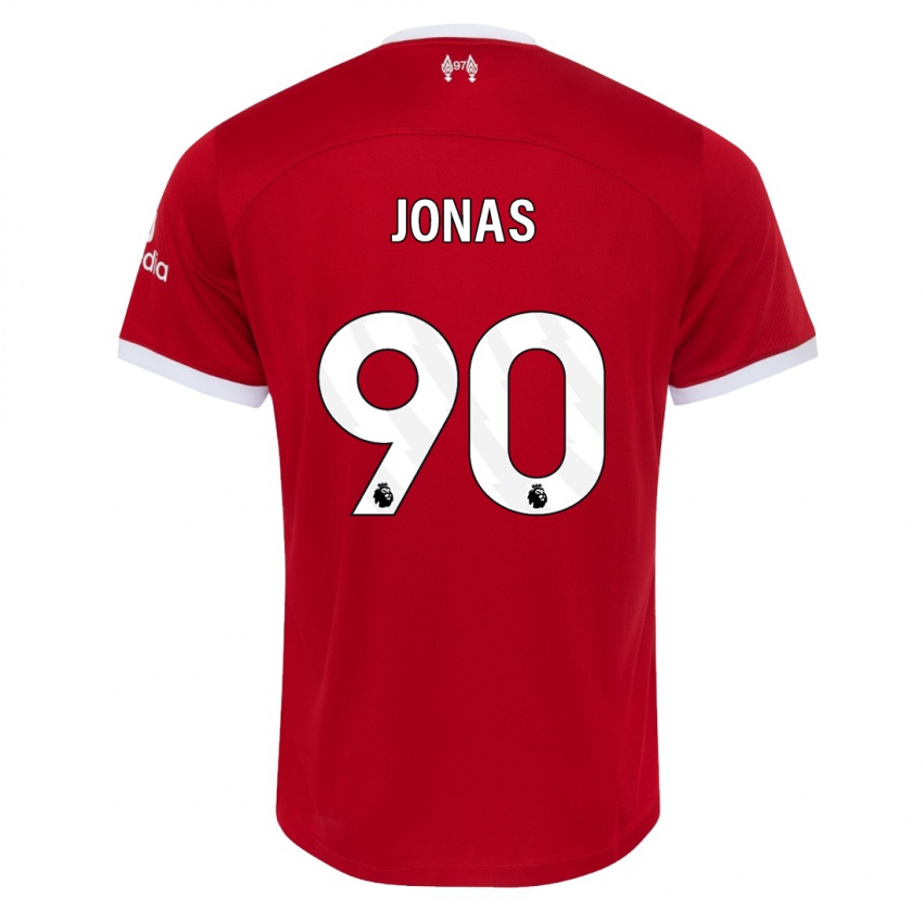 Enfant Maillot Lee Jonas #90 Rouge Tenues Domicile 2023/24 T-Shirt Suisse