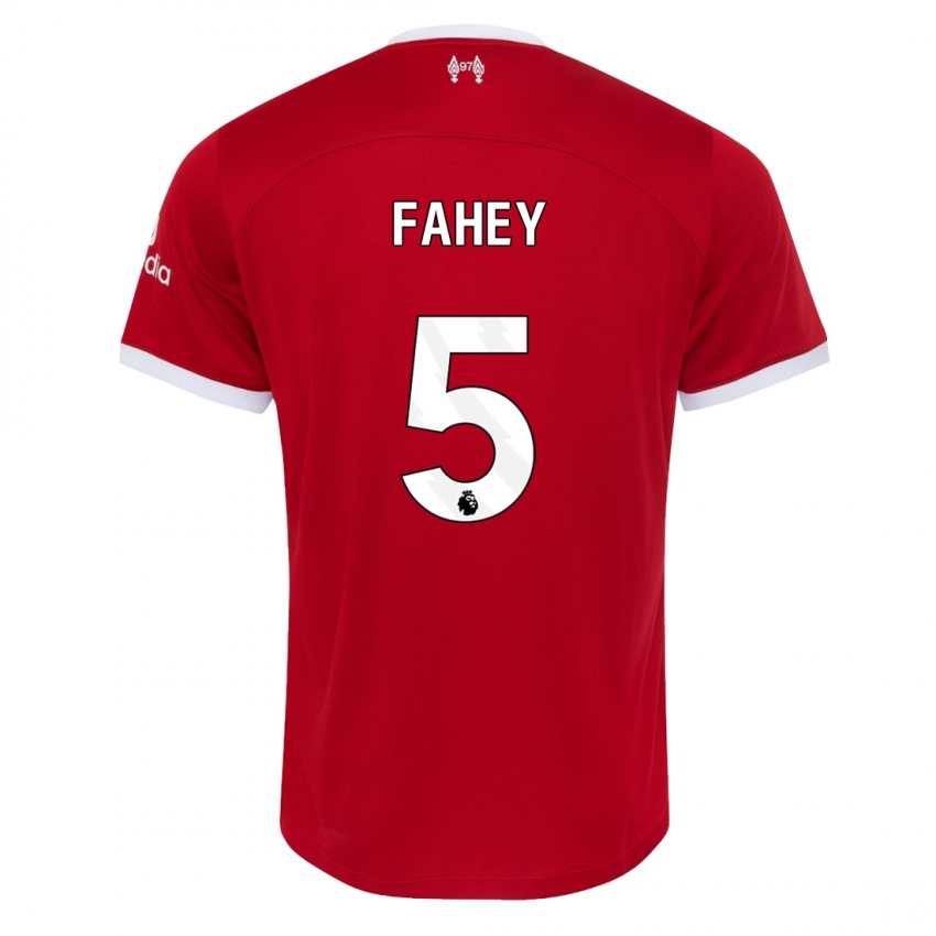Enfant Maillot Niamh Fahey #5 Rouge Tenues Domicile 2023/24 T-Shirt Suisse