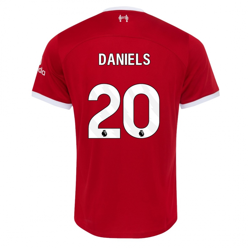 Enfant Maillot Yana Daniels #20 Rouge Tenues Domicile 2023/24 T-Shirt Suisse