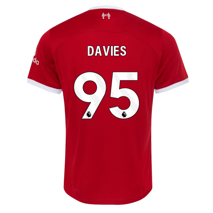 Enfant Maillot Harvey Davies #95 Rouge Tenues Domicile 2023/24 T-Shirt Suisse