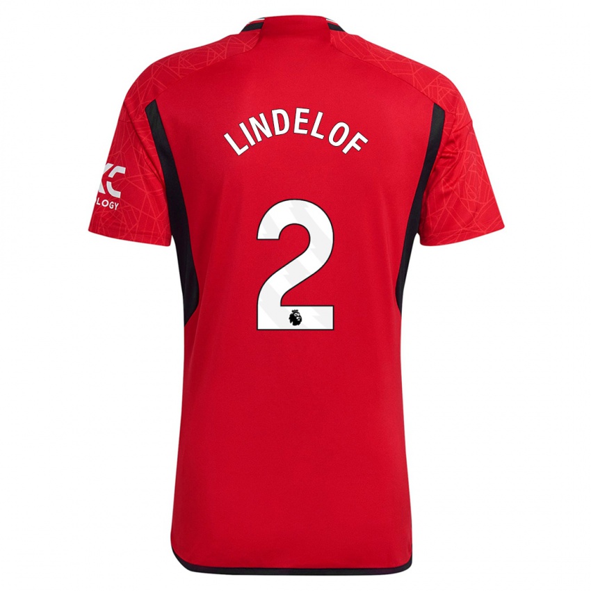 Enfant Maillot Victor Lindelof #2 Rouge Tenues Domicile 2023/24 T-Shirt Suisse
