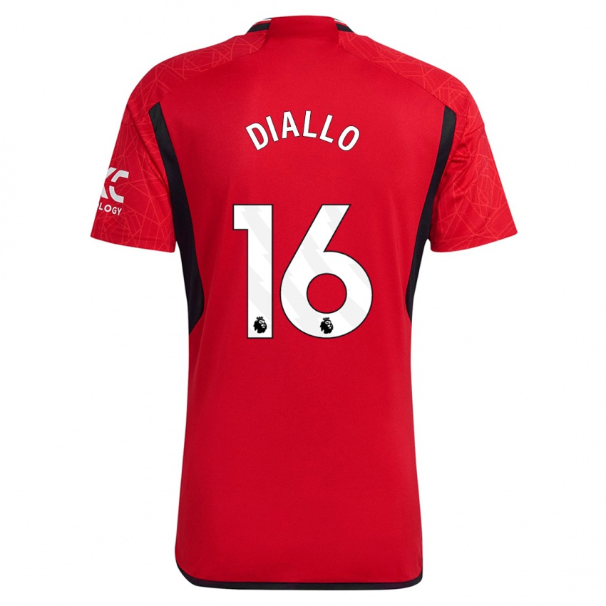 Kinder Amad Diallo #16 Rot Heimtrikot Trikot 2023/24 T-Shirt Schweiz