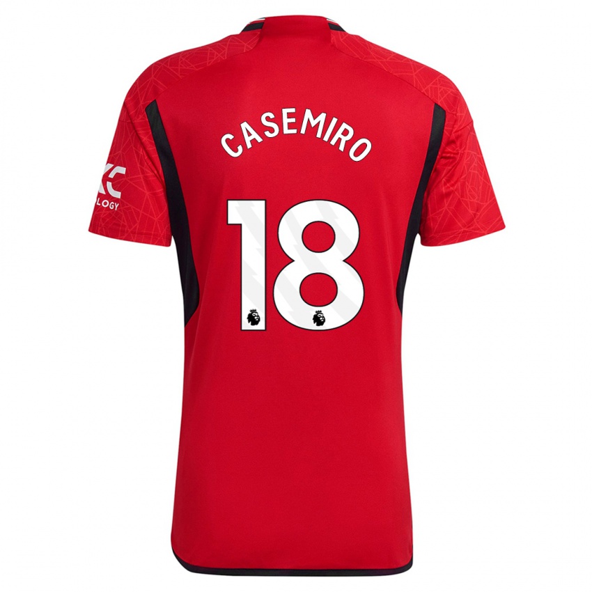 Enfant Maillot Casemiro #18 Rouge Tenues Domicile 2023/24 T-Shirt Suisse