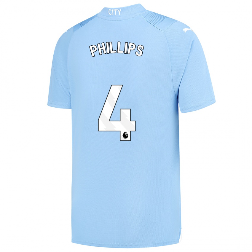 Kinder Kalvin Phillips #4 Hellblau Heimtrikot Trikot 2023/24 T-Shirt Schweiz
