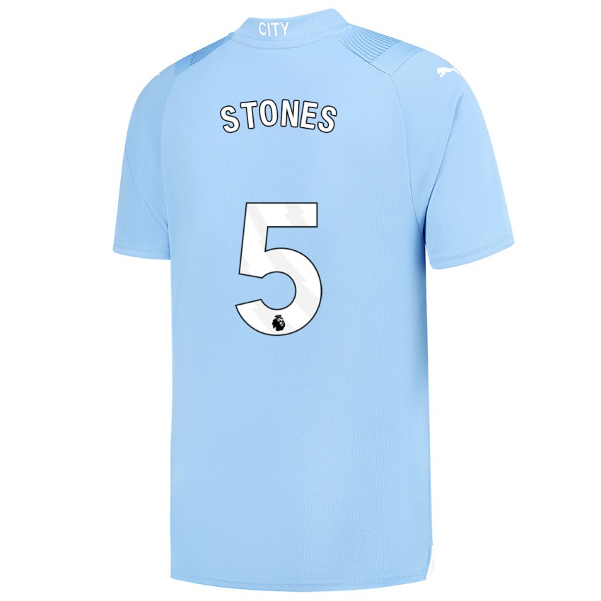 Enfant Maillot John Stones #5 Bleu Clair Tenues Domicile 2023/24 T-Shirt Suisse