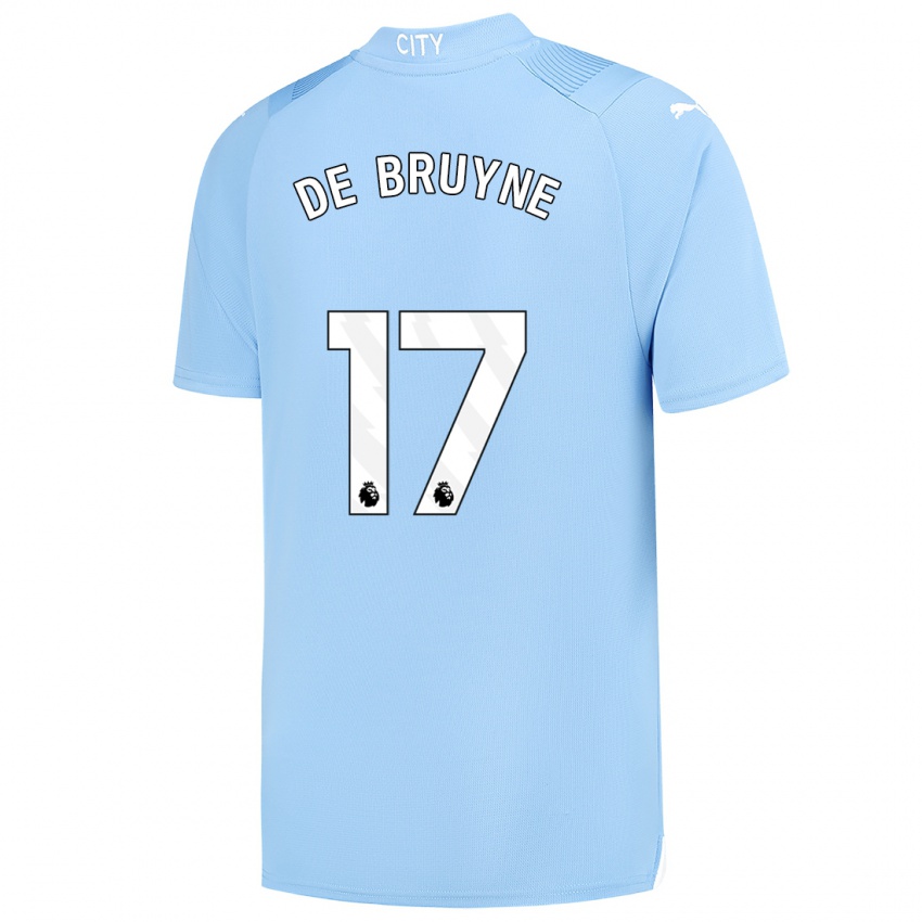 Enfant Maillot Kevin De Bruyne #17 Bleu Clair Tenues Domicile 2023/24 T-Shirt Suisse