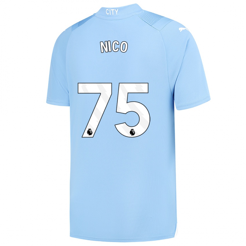 Enfant Maillot Nico O'reilly #75 Bleu Clair Tenues Domicile 2023/24 T-Shirt Suisse