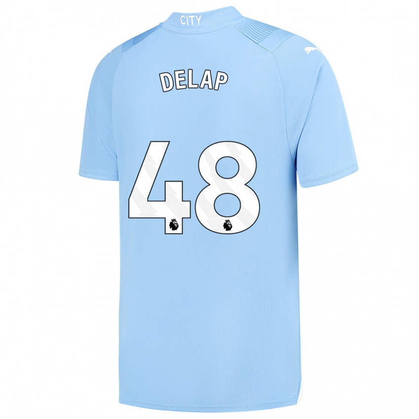 Enfant Maillot Liam Delap #48 Bleu Clair Tenues Domicile 2023/24 T-Shirt Suisse